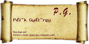 Pék György névjegykártya
