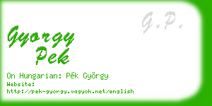 gyorgy pek business card