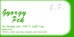 gyorgy pek business card